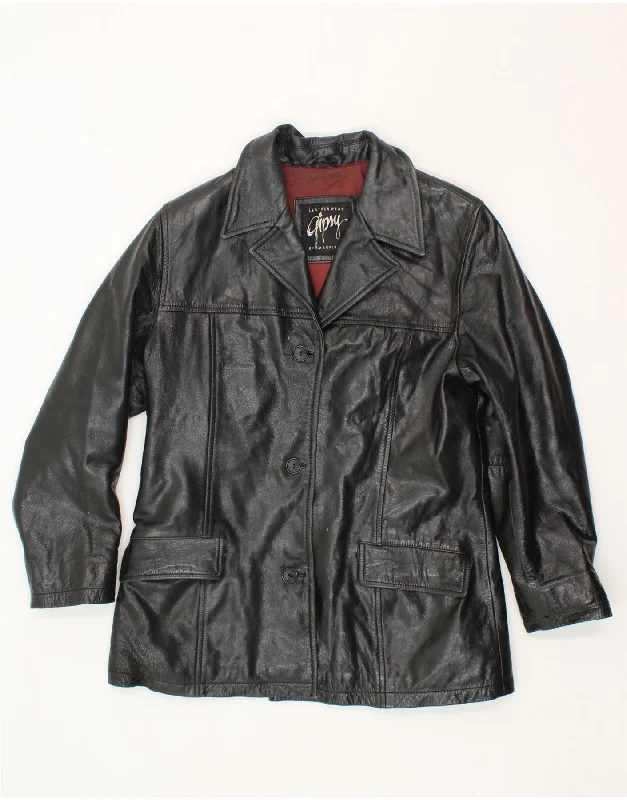 Limited Stock GIPSY Womens Leather Jacket UK 12 Medium Black Leather