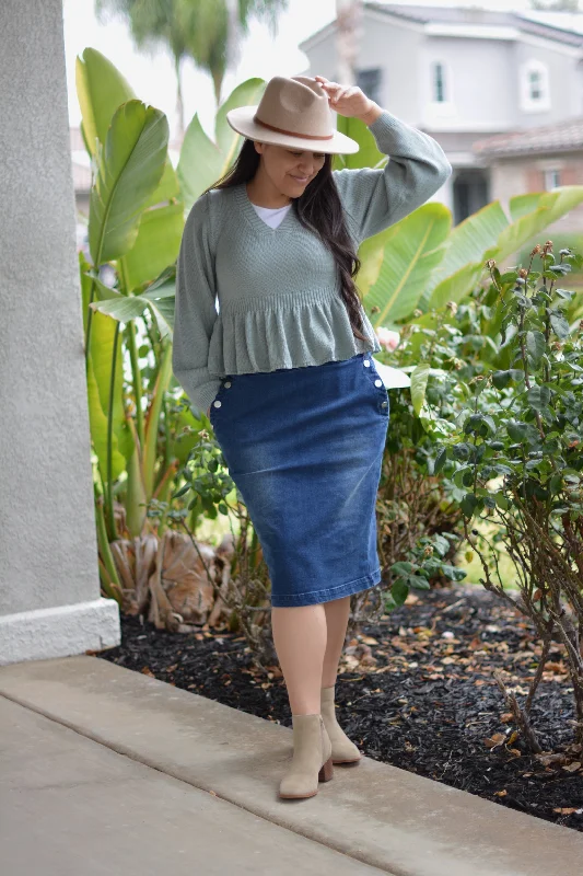 Mega Sale Gabriellla Aqua Peplum Knit Top