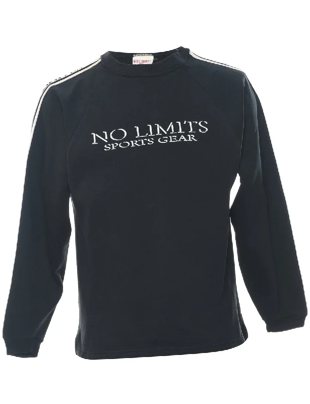 Price Drop No Limits Sports Gear Printed Black Sweatshirt - S