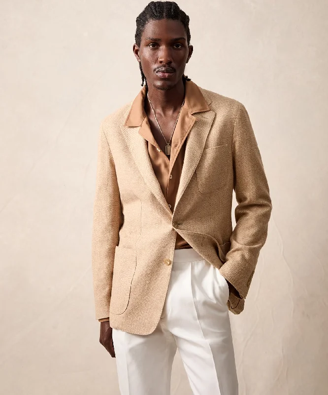 Italian Cotton Wool Sport Coat in Wheat