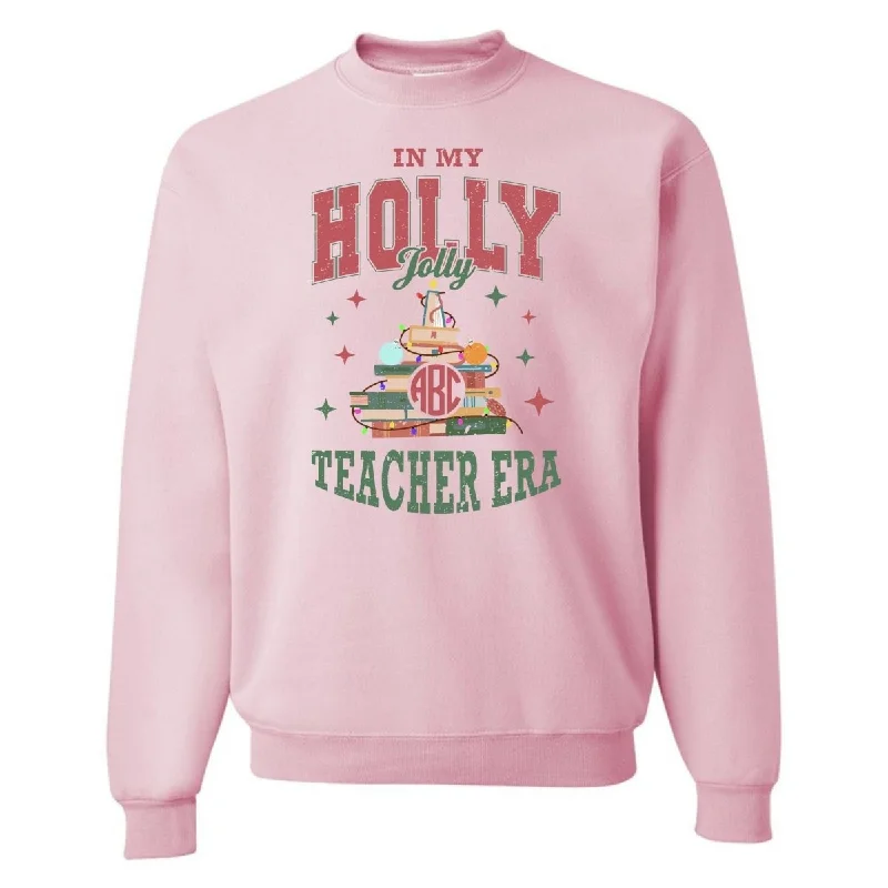 Savings Bonanza Monogrammed 'Holly Jolly Teacher Era' Crewneck Sweatshirt