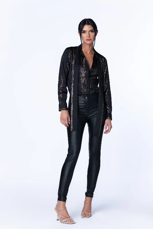 Special Price Pussy Bow Lurex Blouse