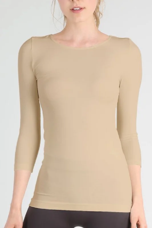 Price Blitz Chelsea Tan Seamless Top -3/4 Sleeve