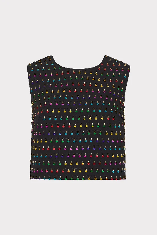 Bonus Offer Iiana Beaded Sequin Sleeveless Top
