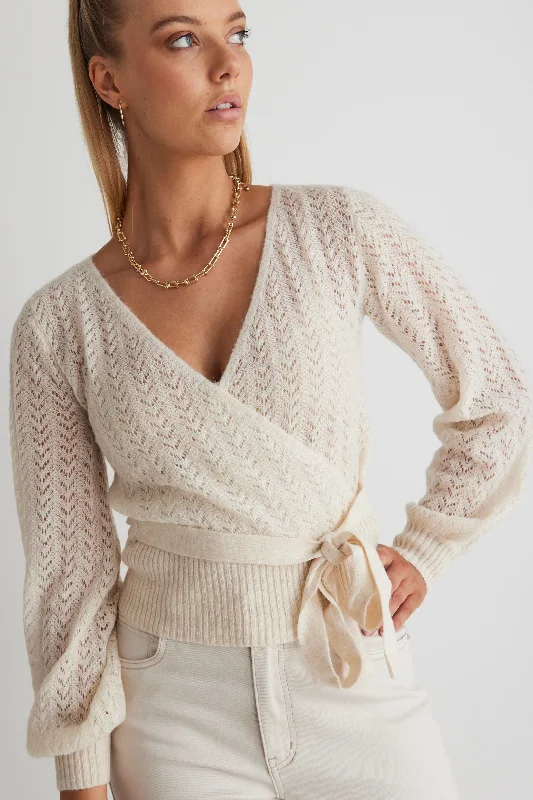 Price Drop Lacey Ivory Ballerina Fine Open Knit Wrap