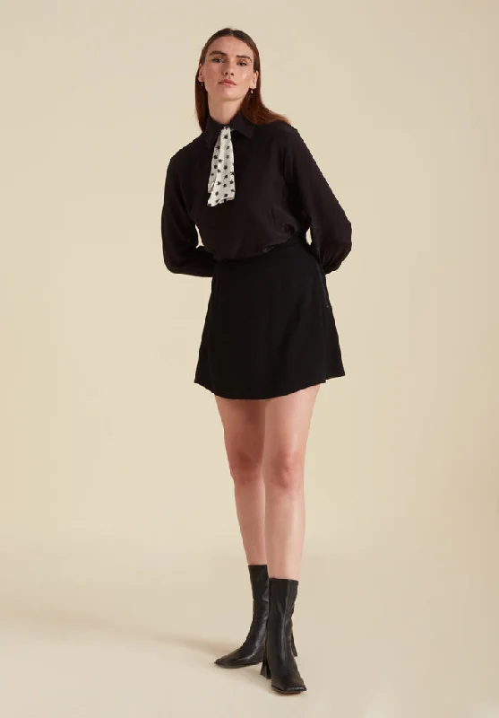 Price Drop Jude Cravat Style Spellbound Print Blouse In Black