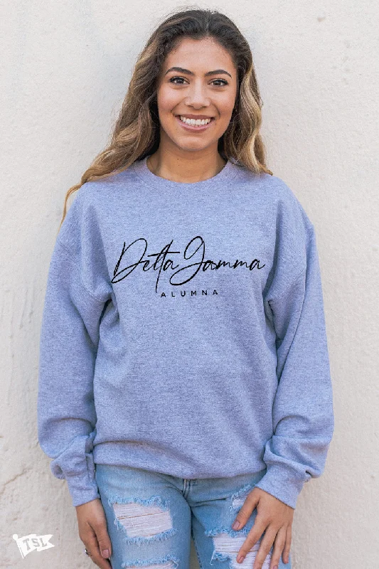 Price Reduction Delta Gamma Alum Script Crewneck