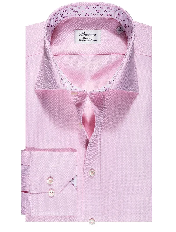 Pink Weave With Inlay Slim Fit Shirt