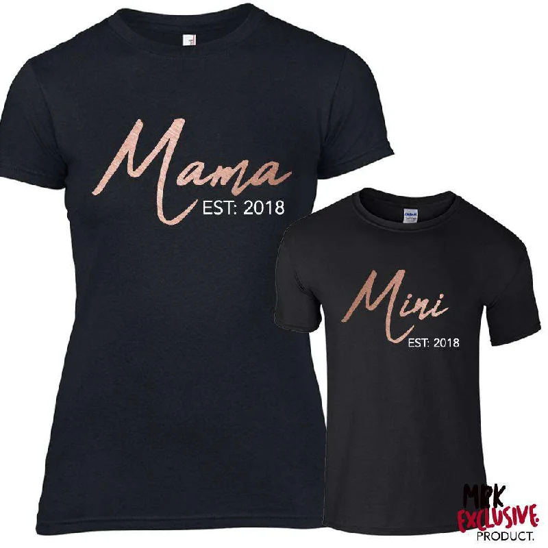 Don't Wait Choose Your Years Mama & Mini Established Black Tees (MRK X)