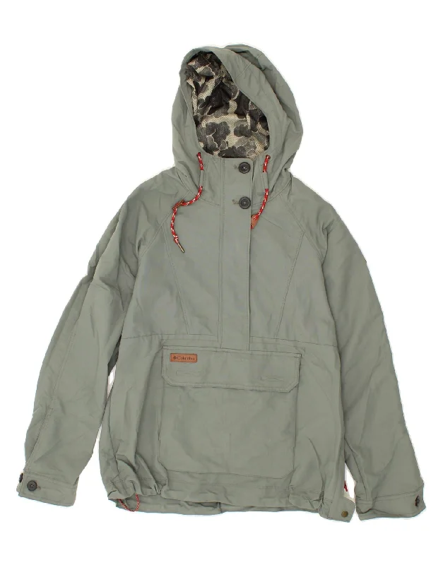 Grand Opening Sale COLUMBIA Womens Hooded Anorak Jacket UK 10 Small Grey Nylon