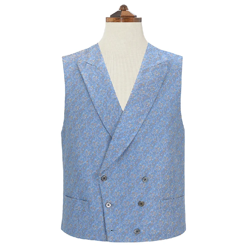 Hayward Blue and Gold Silk Waistcoat