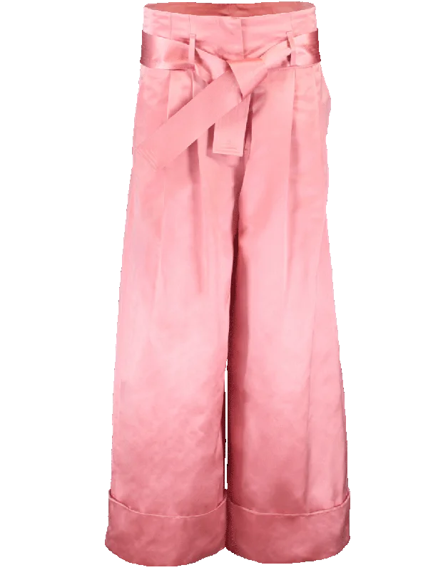 Hurry In Duchess Tie Waist Wide Leg Culotte