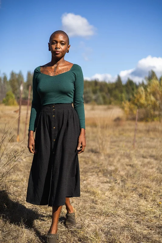 Special Discount Camille Top in Emerald Cotton Knit