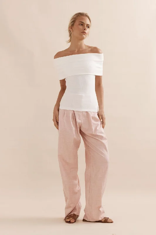 Pay Less Caitlin Crisp Tango Top - White Rib