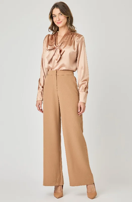 Weekend Savings Fiesta Satin Blouse with Necktie