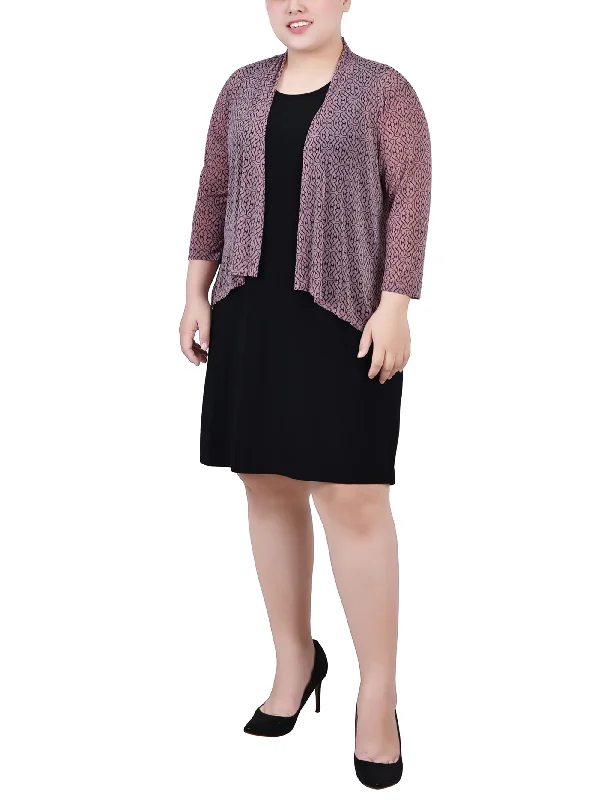 One-Day Only Plus Size Cardigan And Dress Set