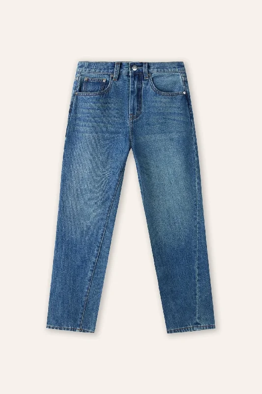 Don't Wait Original twisted high-rise straight-leg jeans (Blue)