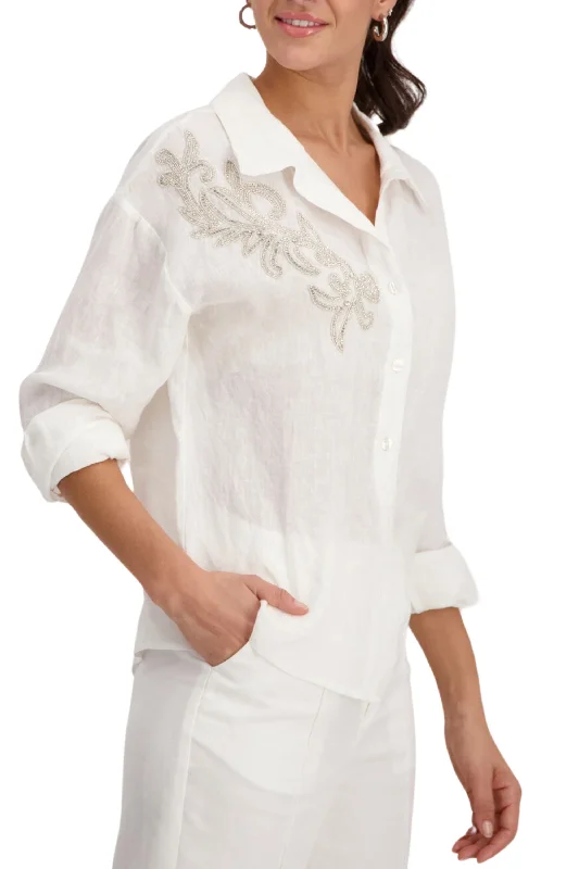 Special Price LINEN BLOUSE - 408982MNR