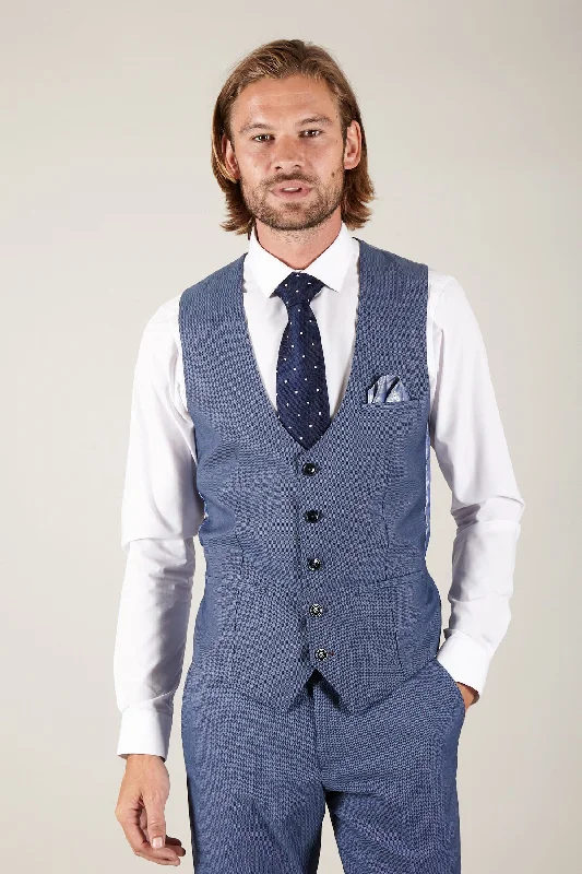 DANNY - Sky Single Breasted Waistcoat