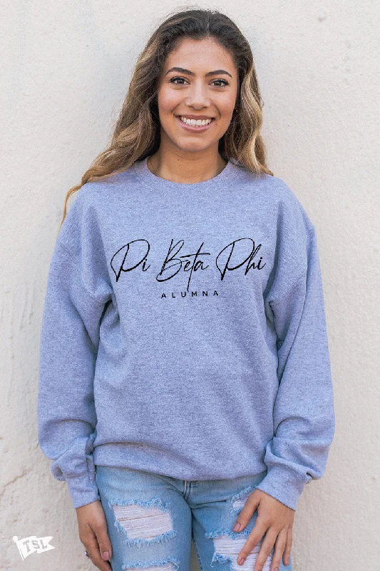 Major Savings Pi Beta Phi Alum Script Crewneck