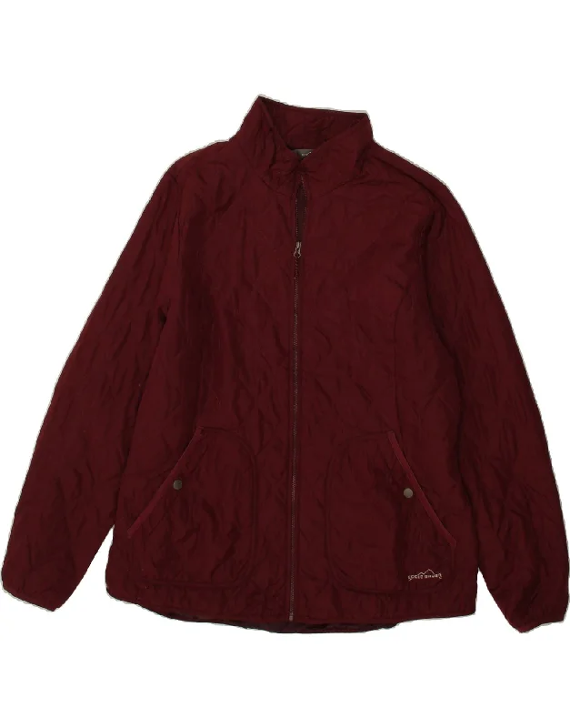 Extra Discount EDDIE BAUER Womens Quilted Jacket UK 18 XL Burgundy Polyester