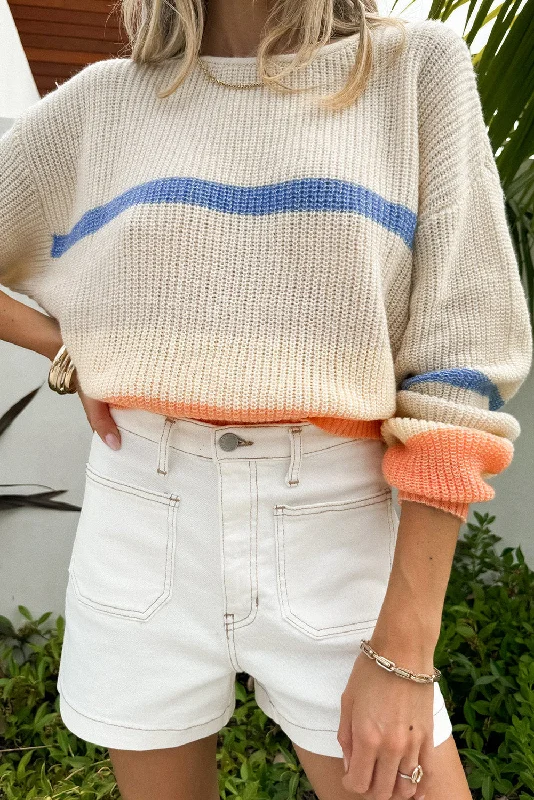 Major Savings Contrast Round Neck Long Sleeve Sweater