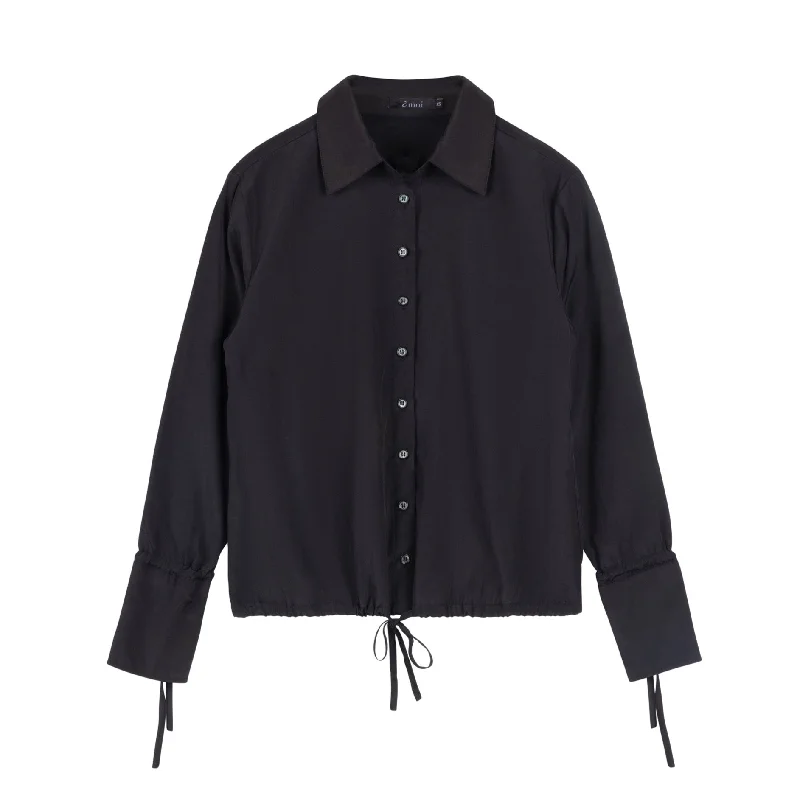 Instant Deal Drawstring Blouse | Black [Final Sale]