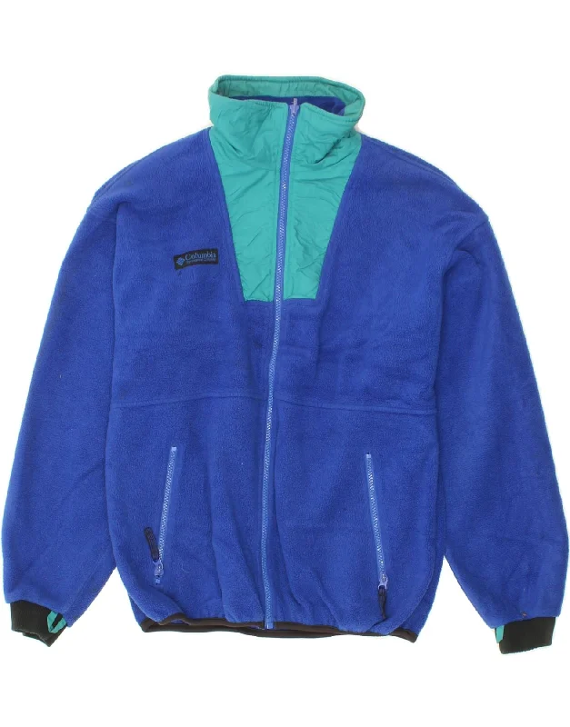 Cash Savings COLUMBIA Womens Fleece Jacket UK 14 Medium Blue Colourblock Polyester