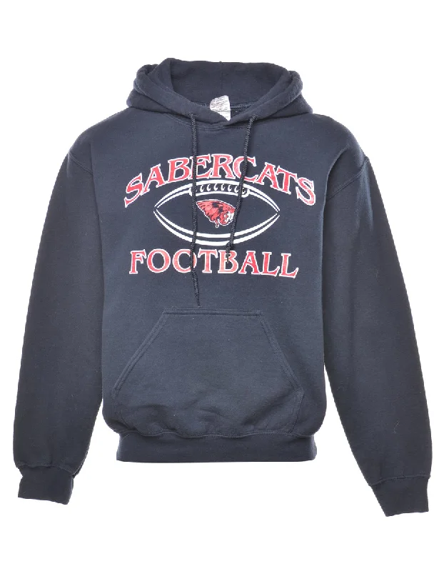 Daily Specials Sabercats Football Hooded Navy & Red Sports Sweatshirt - S