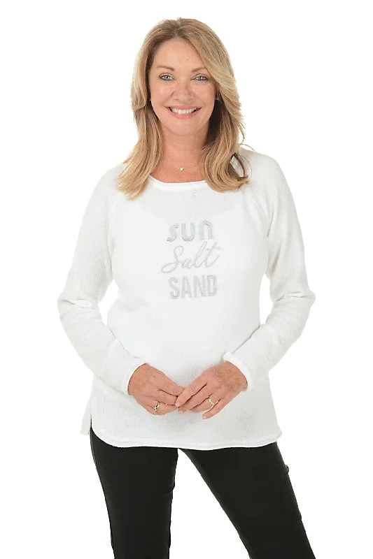 Price Blitz Sun Salt Sand Embroidered Chenille Sweater
