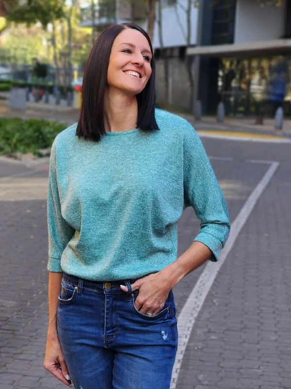 Price Drop Kimberly Knitted Top Mint Sparkle
