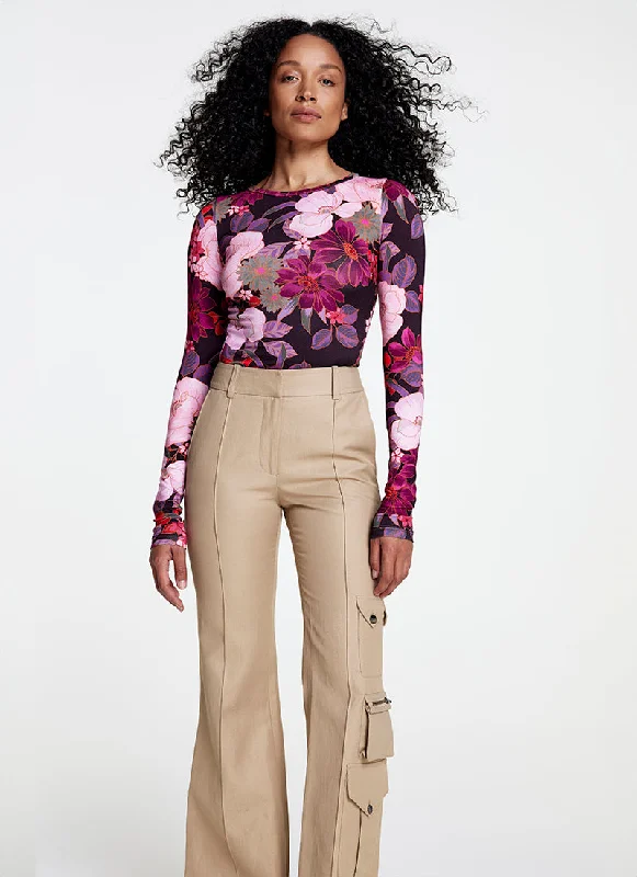 Online Deal Scrunch Sleeve Crewneck Tee