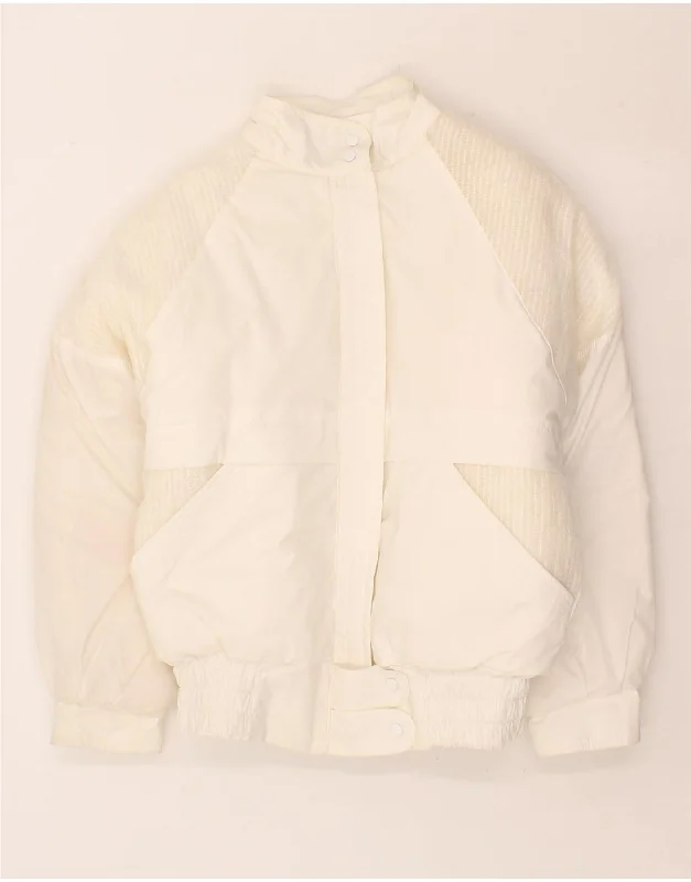 Can't Beat VINTAGE Womens Padded Jacket EU 42 Large White