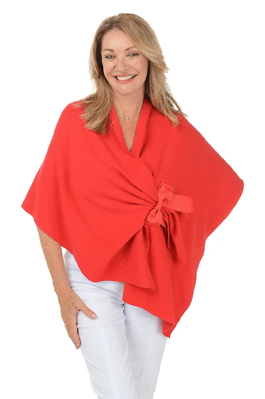 Savings Event Bow Closure Keyhole Knit Wrap