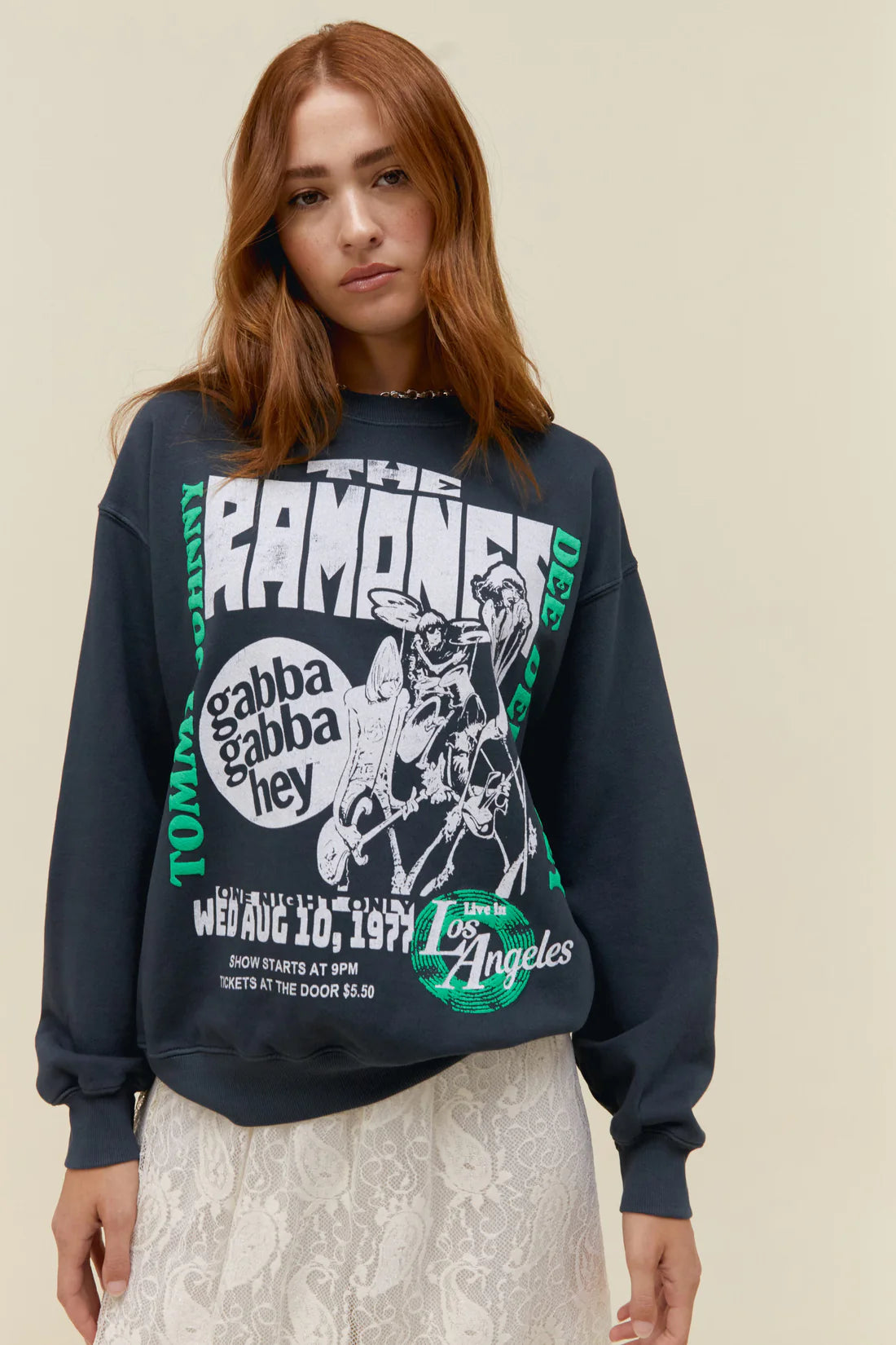 While Supplies Last Daydreamer - Ramones Gabba Gabba Hey BF Crew Sweatshirt