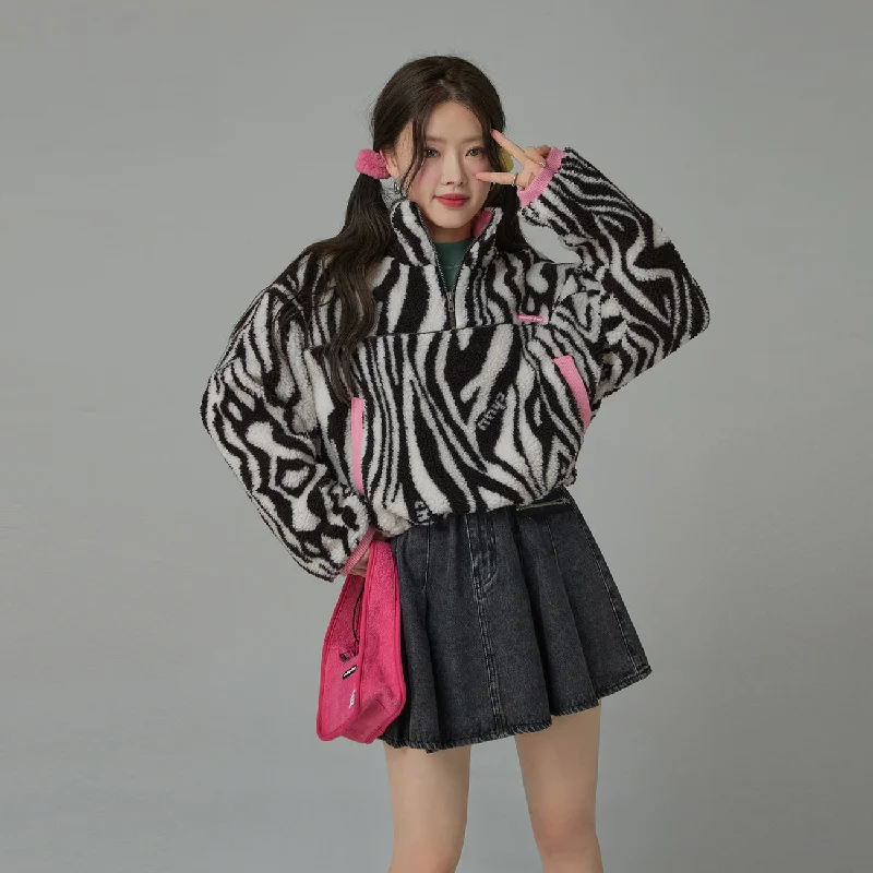 Weekend Extravaganza: Shop Now One In A Million Zebra Half Zip-Up Sweater