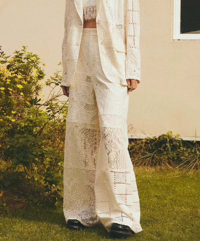 Seasonal Sale 【25SPRING PRE-ORDER】Lace Fabric Docking Pants