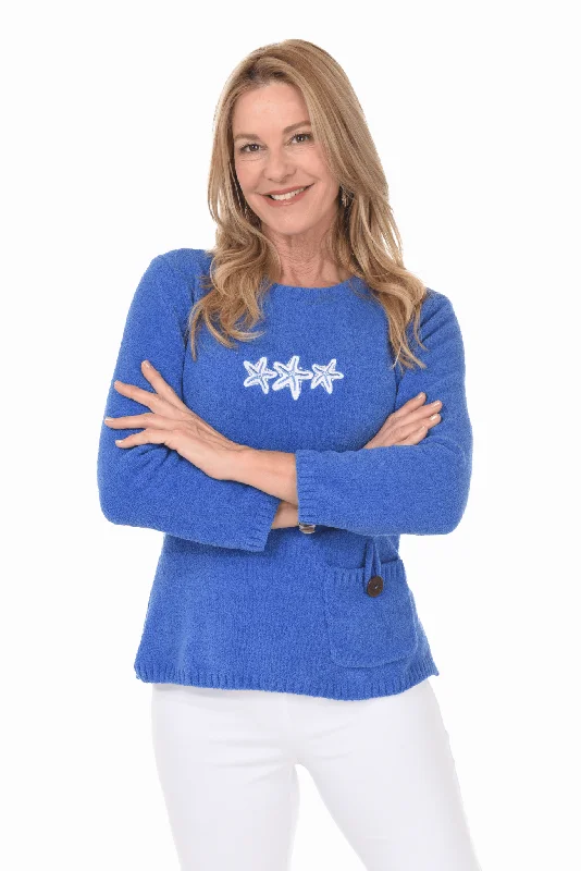 Special Buy Starfish Embroidered Chenille Sweater