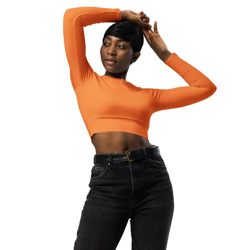 Weekend Savings Extravaganza SHE REBEL - Autumn Orange Recycled Crop Top UPF 50+