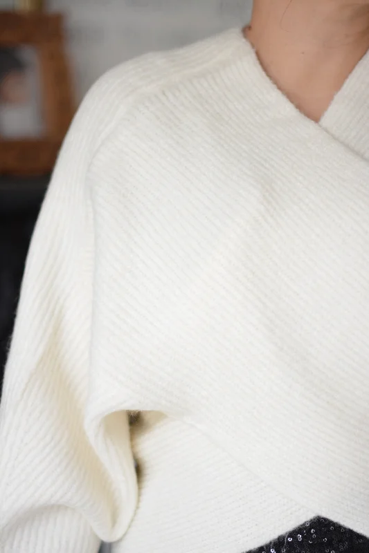 The Best Deal Cassie Ivory Criss Cross Sweater