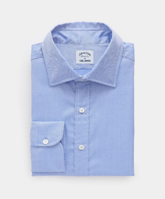 Hamilton + Todd Snyder Herringbone Dress Shirt in Blue