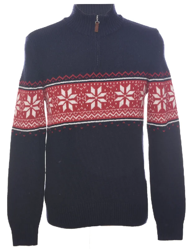 Nordic Quarter Zip Jumper - M