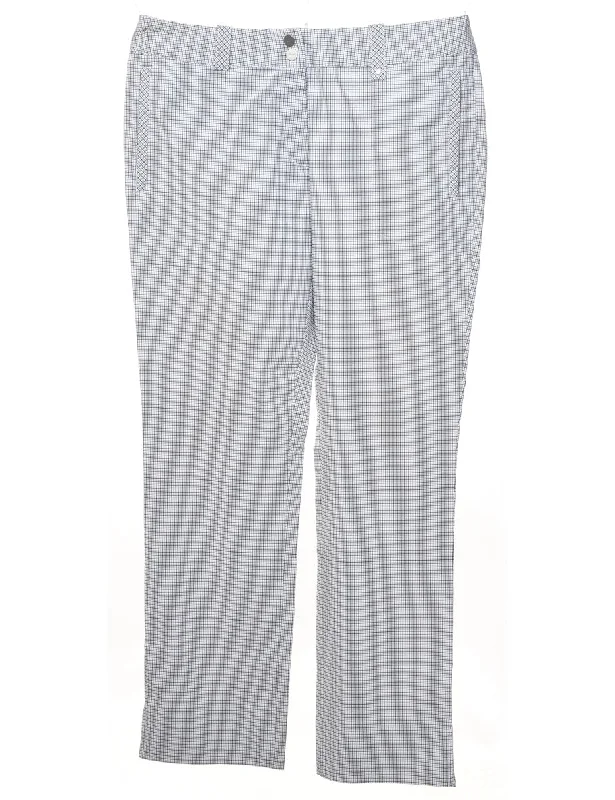 Nike Checked Light Grey Trousers - W34 L30