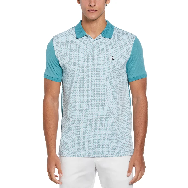 Cotton Jersey Jacquard Front Polo