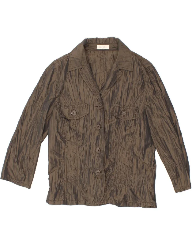 Deal Dash BONITA Womens 3/4 Sleeve 4 Button Blazer Jacket IT 38 Small Khaki