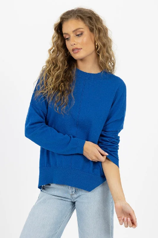 Weekend Deals That Please Klara French Blue Knit Jumper