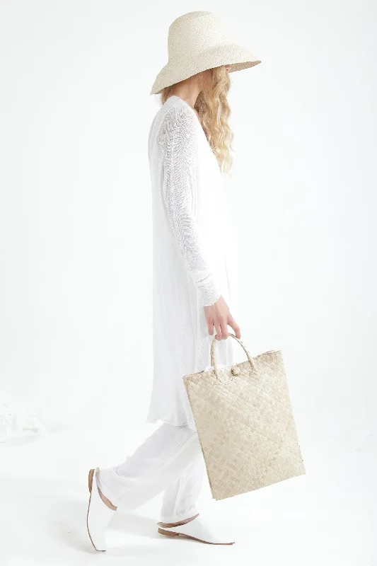 Take Advantage White Long Bamboo Cardigan