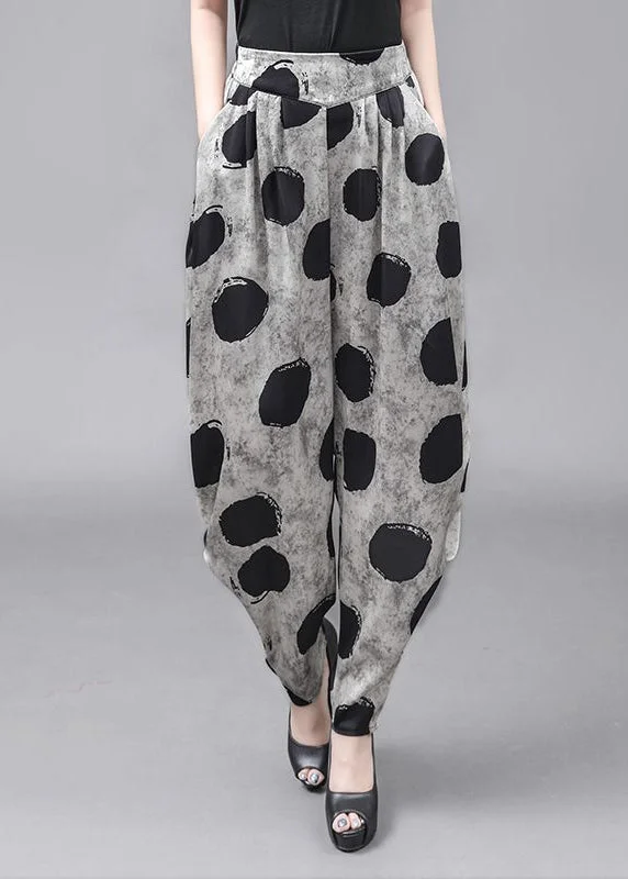 TIME-Limited Offer Ethnic Style Loose Elastic Waist Dot High Waisted Lantern Pants