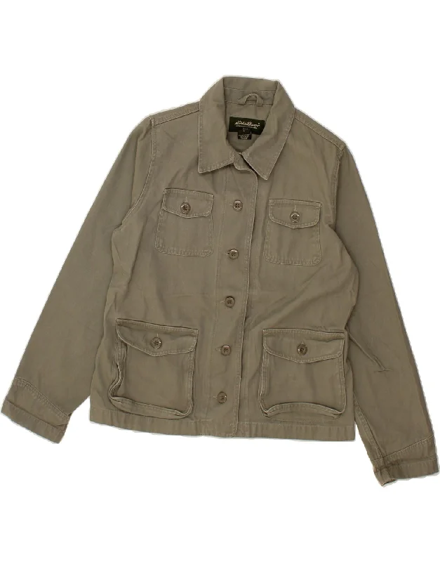Savings Bonanza EDDIE BAUER Womens Utility Jacket UK 16 Large Khaki Cotton