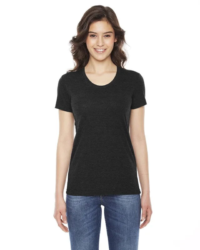 American Apparel Ladies Triblend Short Sleeve Track T-Shirt | Tri Black